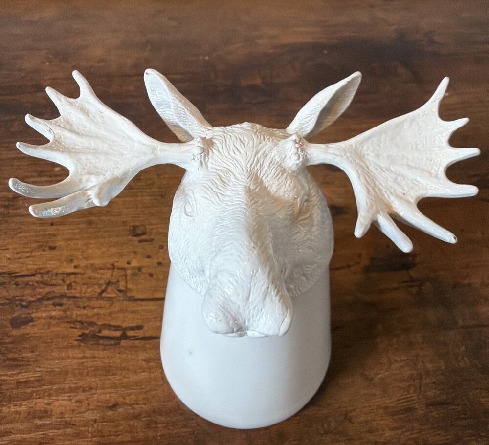 Moose Head White Shot Glass by Siam Pewter